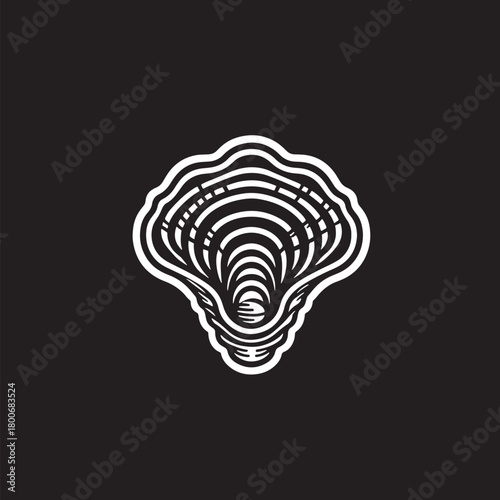 Abstract shell. Vector illustration on a black background. Design element
