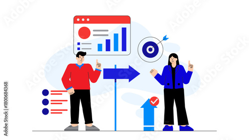 Employee Career Development Path Flat Vector Illustration