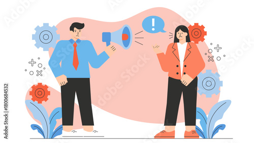 Corporate Crisis Communication Strategy Flat Vector Illustration