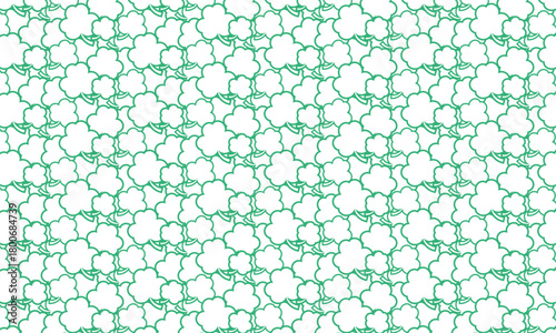 三つ葉が敷き詰められた緑色のフレーム模様