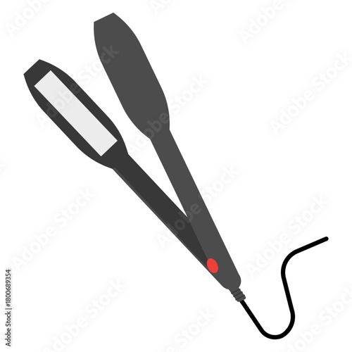 Vector illustration of a hair straightener device