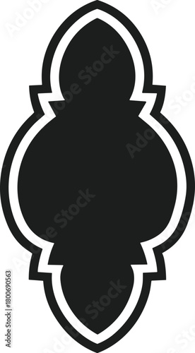 Islamic quatrefoil shape vector silhouette black and white