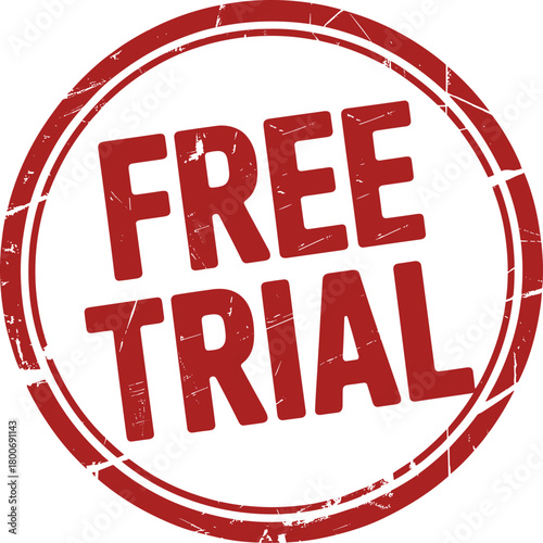 Red Free Trial Stamp Vector Graphic grunge 1