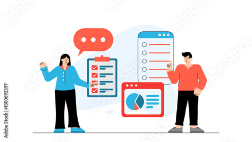 Business People Expanding Overseas Flat Vector Illustration