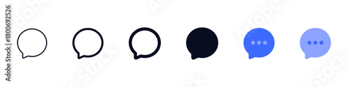 Comment icon , Chat or Speech Bubble Icons featuring clean rounded chat shapes in outline and solid styles, ideal for messaging apps, conversations, comments, and modern communication interfaces.