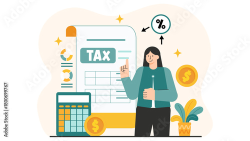 Tax Planning and Corporate Finance Flat Vector Illustration