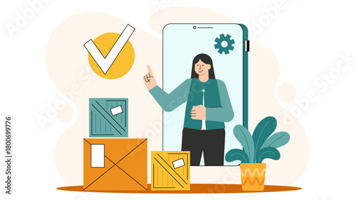 Product Packaging and Branding Concept Flat Vector Illustration