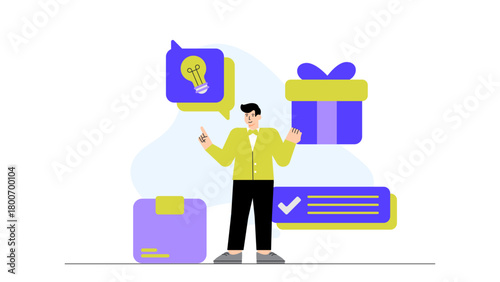 Flat Design Product Packaging and Branding Concept Flat Vector Illustration