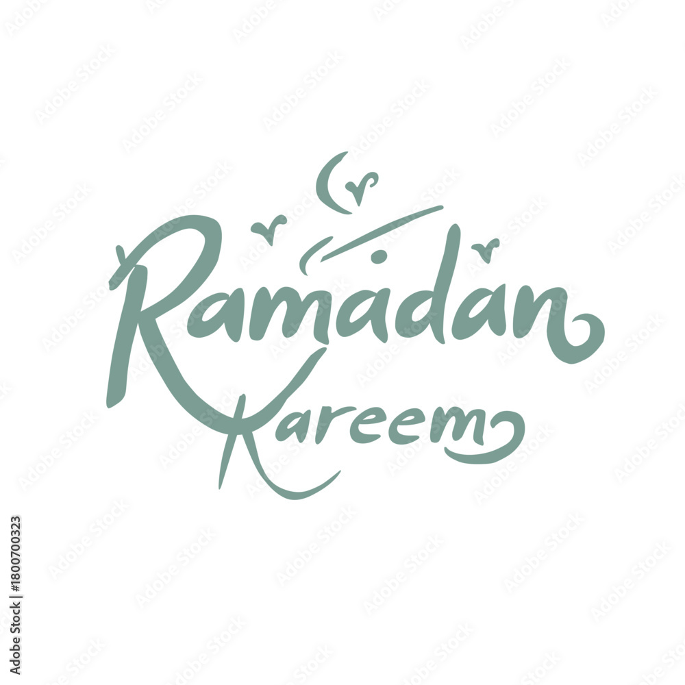 Obraz premium Ramadan Kareem Lettering in Flat Hand-Drawn Style for Islamic Greeting Design