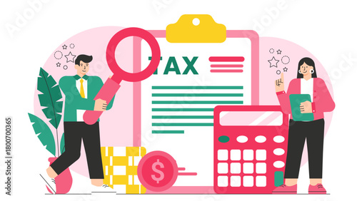 Tax Planning and Corporate Finance Flat Vector Illustration