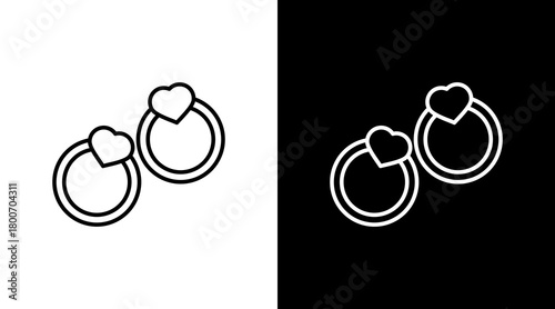 Marriage White Icon Set Design
