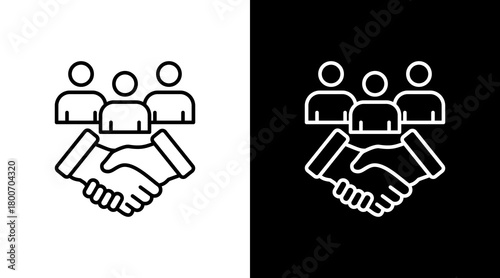 Collaboration White Icon Set Design