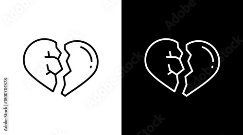 Breakup White Icon Set Design