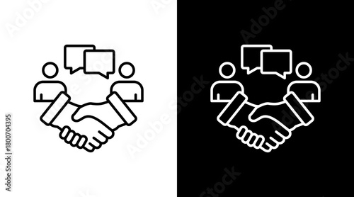 Conflict Resolution White Icon Set Design