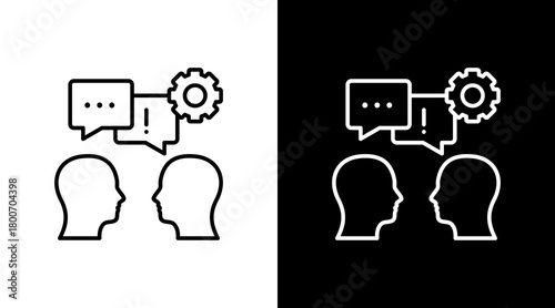 Conflict Management White Icon Set Design