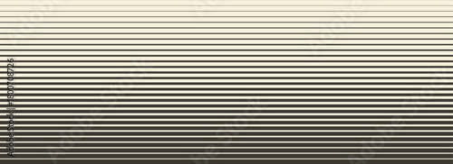 Retro linear halftone gradation texture. Fading thick to thin line gradient pattern. Parallel repeating stripe transition background. Vector horizontal strip wallpaper for overlay, print, cover design