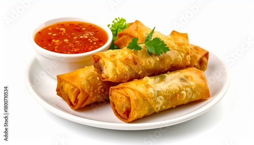 Stack Of Crispy Fried Lumpia Shanghai Spring Rolls

