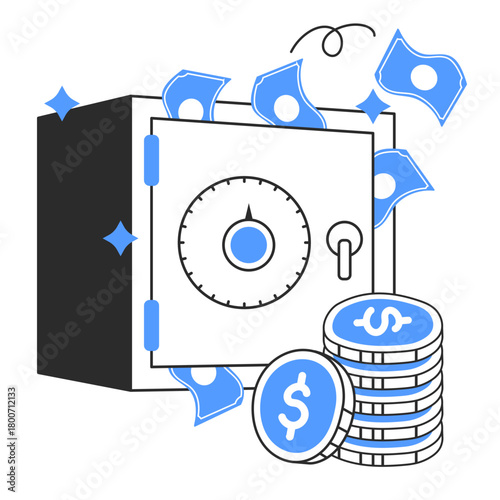 financial security  illustration for UI design and WEB design