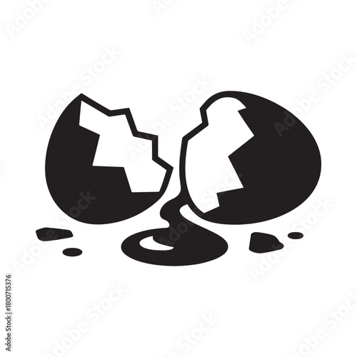 Broken egg with spilled contents illustration