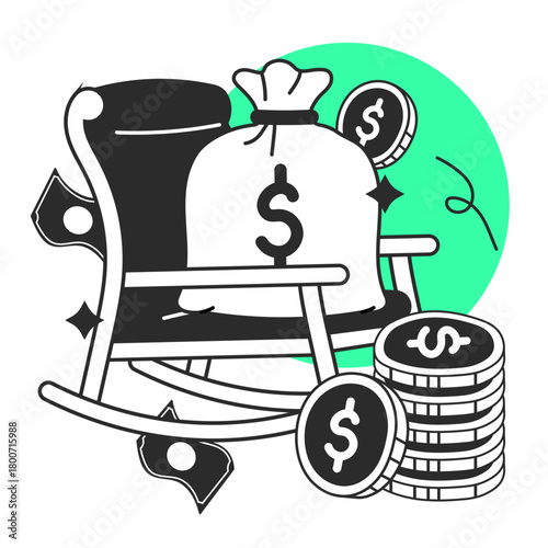 retirement fund  illustration for UI design and WEB design