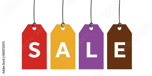 Colorful "SALE" Tags Hanging - Discount & Promotion Concept