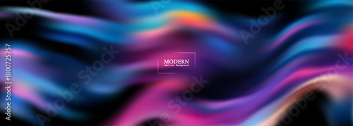 Colorful paint-like streaks in soft motion blur, forming a glowing abstract shape over deep black.