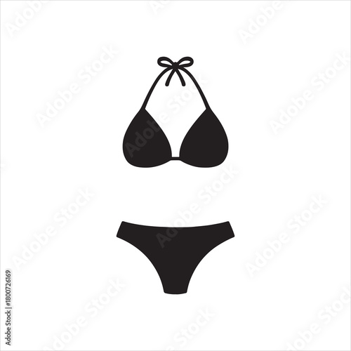 Black bikini silhouette perfect for summer vacation concept minimalist design swimwear for beach days and sunbathing illustration design