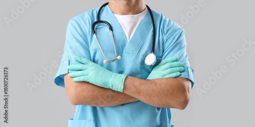 Male doctor with stethoscop...
