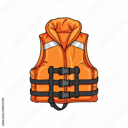 vector illustration of a life jacket with a white background 