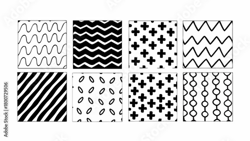 Hand-drawn doodle patterns vector set scalable eps illustration graphic design elements