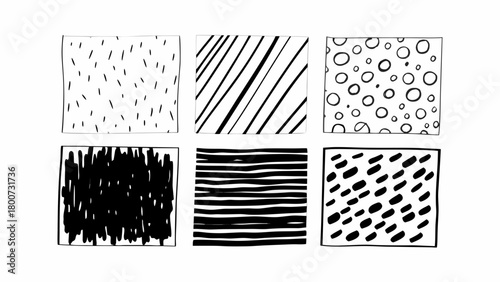 Hand drawn texture elements set scalable vector illustration for graphic design projects