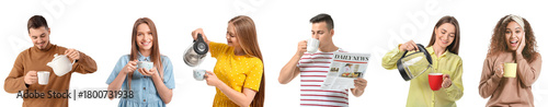 Set of different people wit...