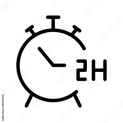 Stopwatch 2H Time Modern Line Icon Set Featuring Professional Minimal Design and Unique Timer Symbols for Clean and Accurate Visual Projects