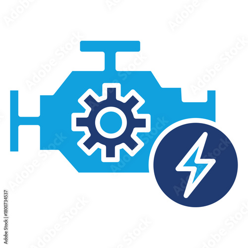 Engine Flat Blue Icon