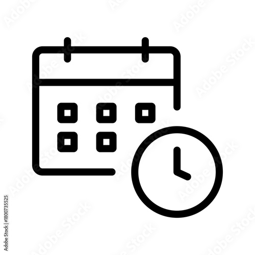 Calendar With Time icon set featuring modern, clear symbols for scheduling events, managing appointments, and time tracking