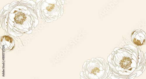 Romantic Floral Arrangement on White Background for Invitations or Announcements