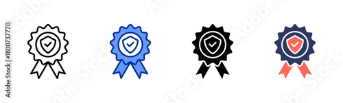 Authentic icon set multiple style collection