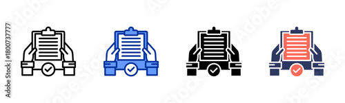 Consent icon set multiple style collection