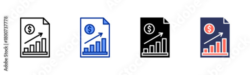 Accounting icon set multiple style collection