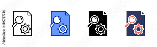 Inspection icon set multiple style collection
