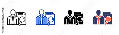 Auditor icon set multiple style collection