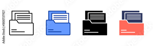 Documentation icon set multiple style collection