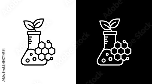 Biotechnology White Icon Set Design