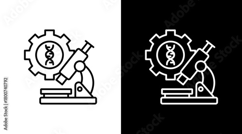 Biomedical Engineering White Icon Set Design