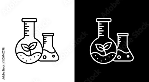 Environmental Science White Icon Set Design