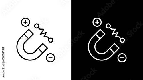 Electromagnetism White Icon Set Design