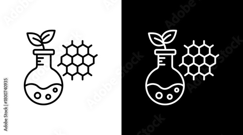 Organic Chemistryt White Icon Set Design