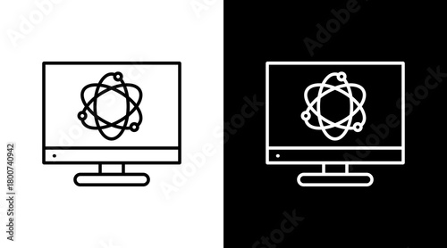 Computer Science White Icon Set Design