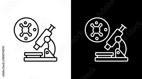 Microbiology White Icon Set Design