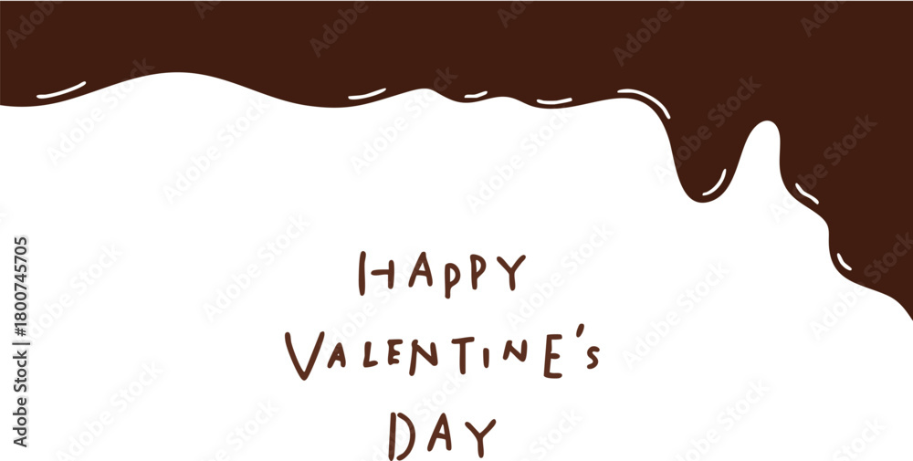 Obraz premium とろけるチョコレートのフレームとバレンタインの文字